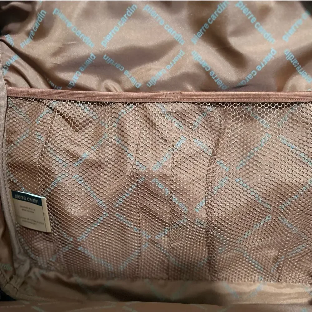 Pierre Cardin Black Brown‎ Computer Tote Two Big Mesh Pockets Holds 15